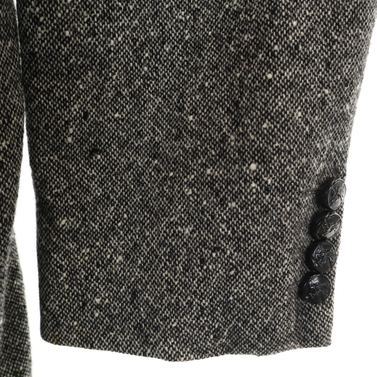 Burberrys バーバリーズ 90s 日本製 オールド ツイード テーラードジャケット AB5 ブラック系 三陽商会 メンズ