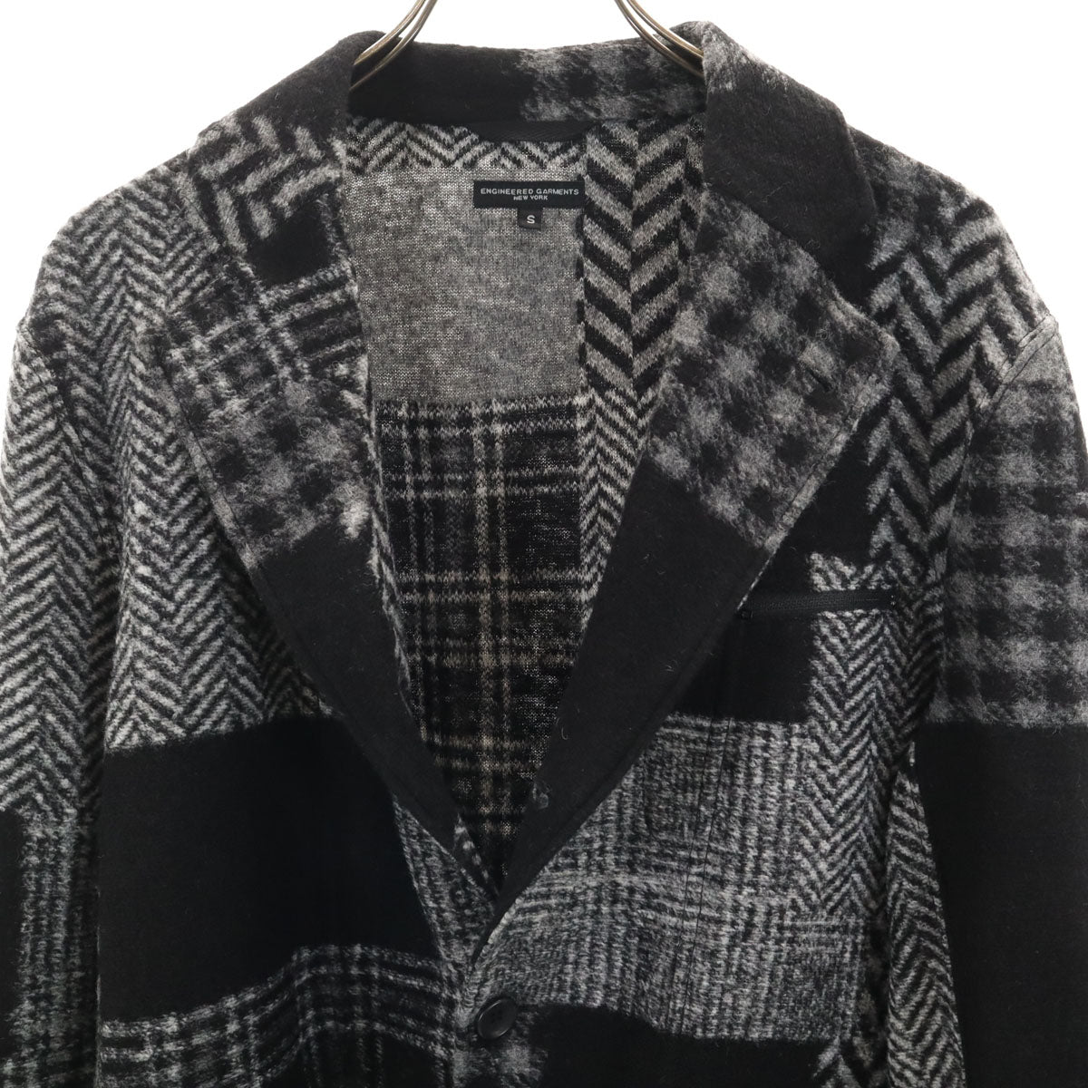 ENGINEERED GARMENTS エンジニアドガーメンツ USA製 総柄 ジャケット S ブラック系 メンズ