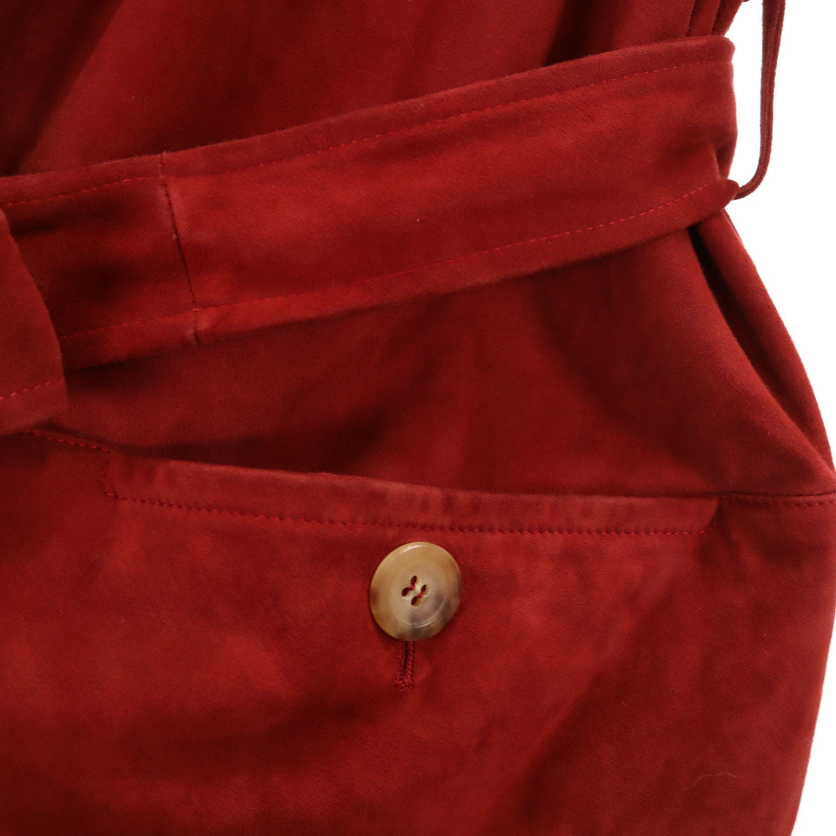 Herno ヘルノ イタリア製 レザーコート 44 レッド系 レディース