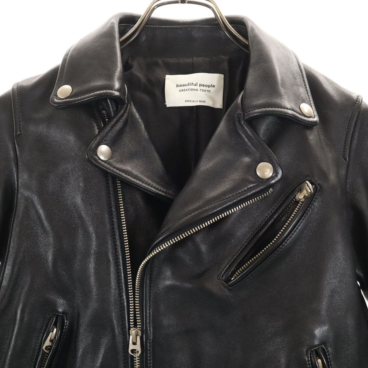 beautiful people ビューティフルピープル レザー ライダースジャケット 150 ブラック キッズ