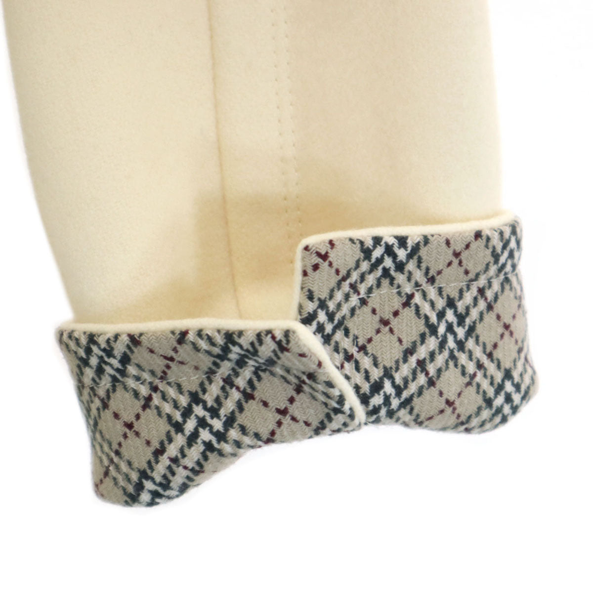 BURBERRY BLUE LABEL バーバリーブルーレーベル ウールブレンド ダブル ロング コート 36 クリーム 三陽商会 レディース