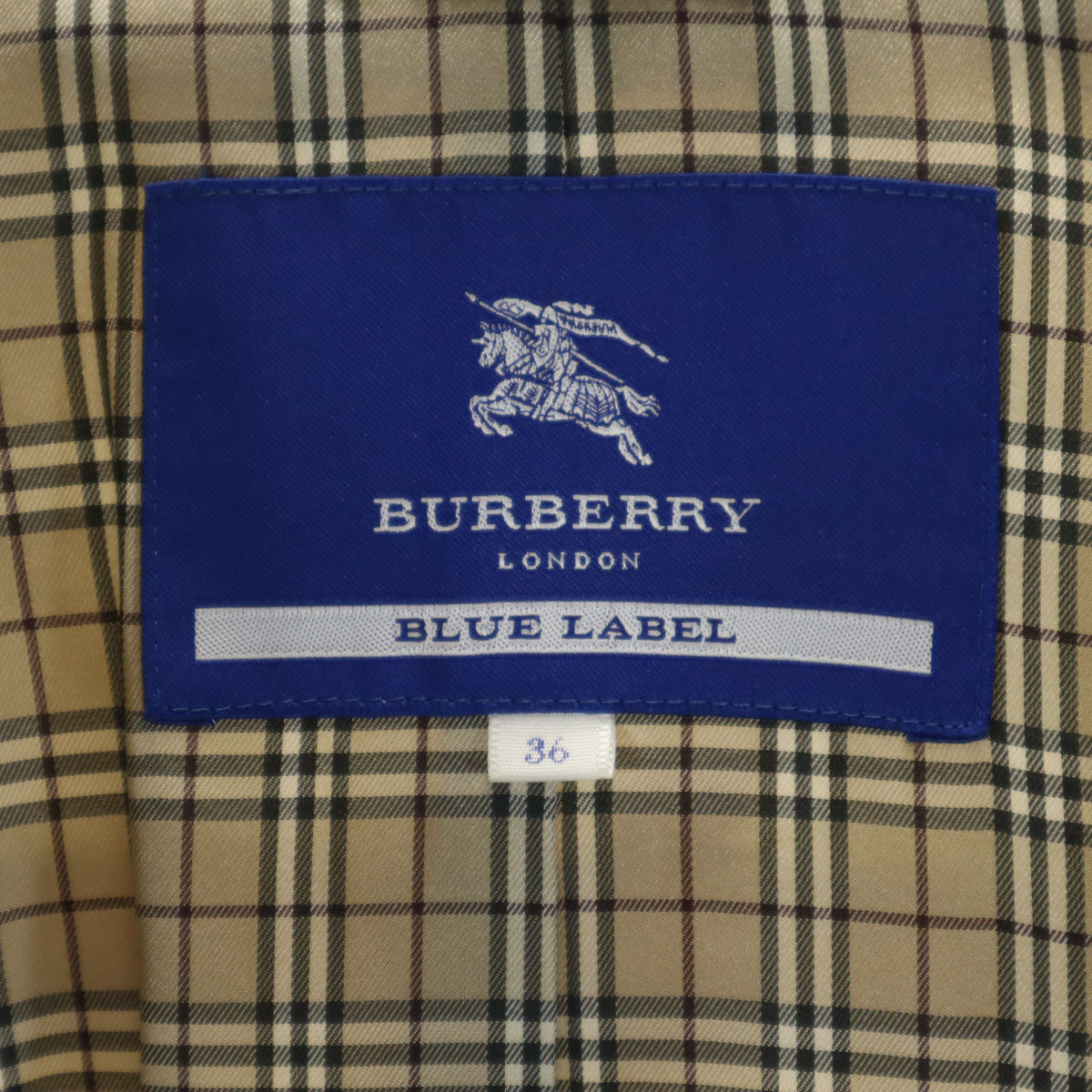 BURBERRY BLUE LABEL バーバリーブルーレーベル ウールブレンド ダブル ロング コート 36 クリーム 三陽商会 レディース