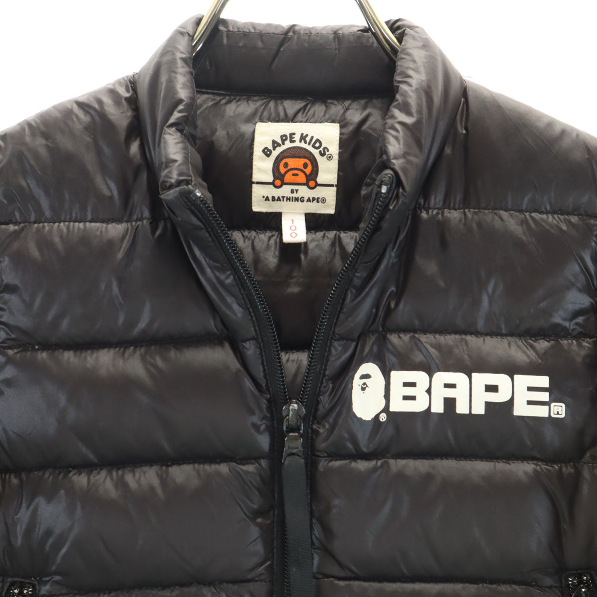BAPE KIDS ベイプキッズ ダウンジャケット 100 ブラック アベイシングエイプ キッズ