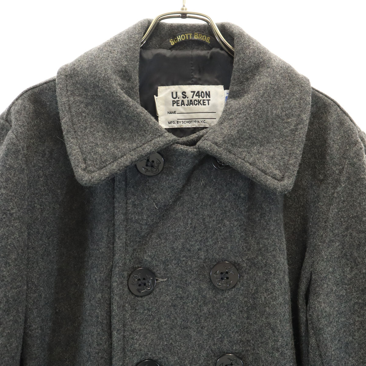 schott ショット USA製 ウールブレンド U.S.740N ピーコート 38 ダークグレー メンズ