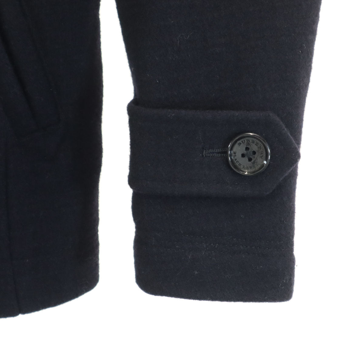 BURBERRY BLACK LABEL バーバリーブラックレーベル ウールブレンド ピーコート S ネイビー 三陽商会 メンズ