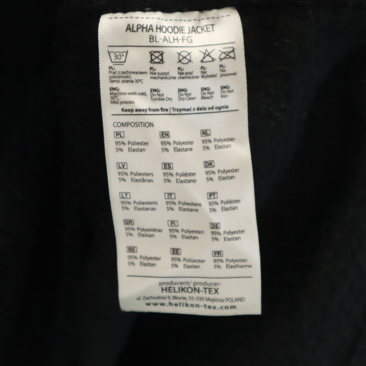 HELIKON-TEX ヘリコンテックス アルファ フーディー ジャケット S ブラック グリッド フリース タクティカル メンズ