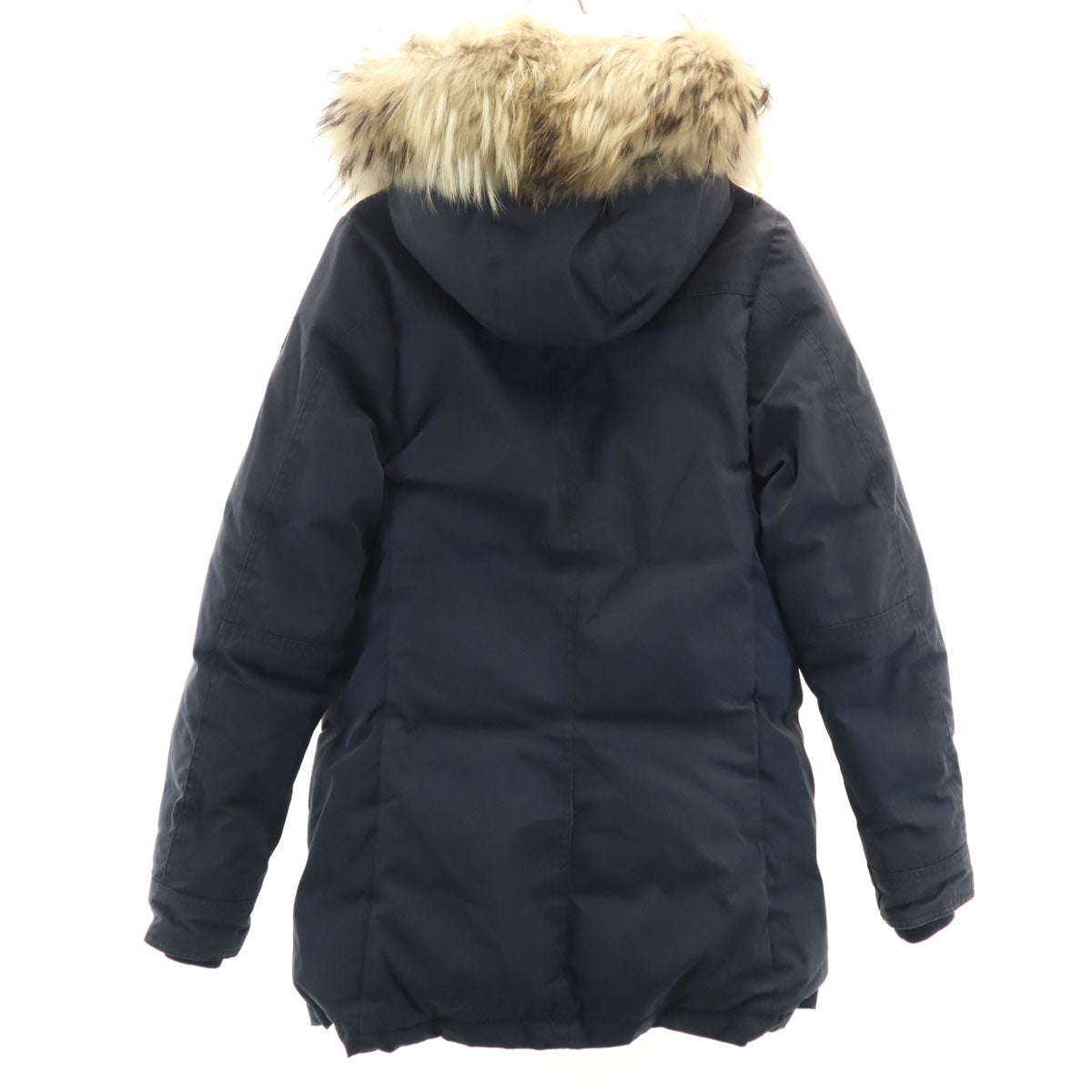 Pyrenex ピレネックス ダウンジャケット 38 ネイビー ラクーンファー付き レディース