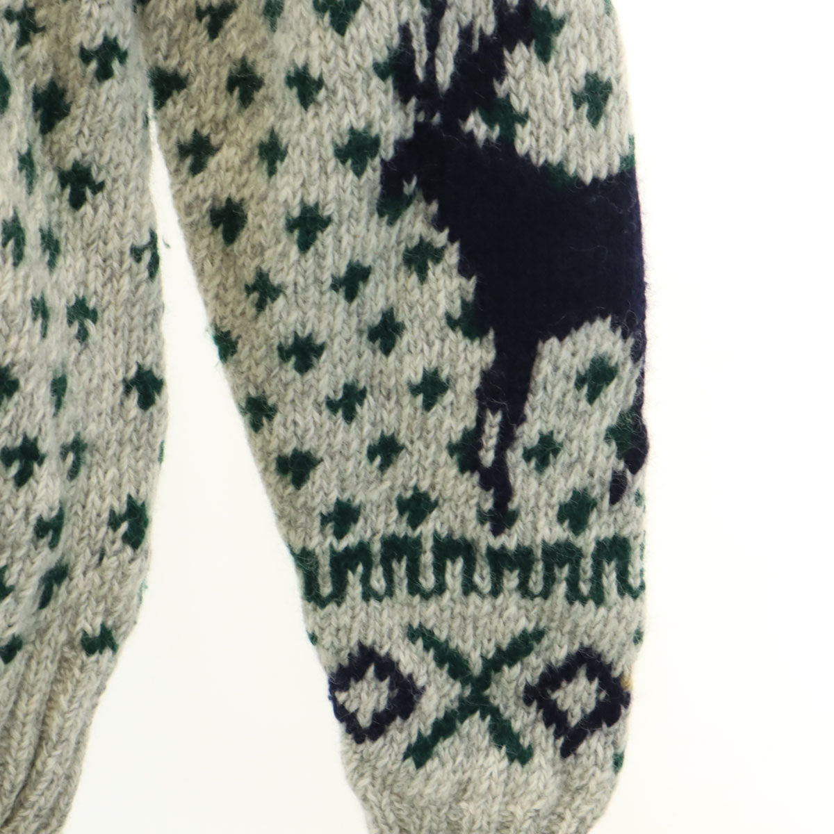 Polo by Ralph Lauren ポロバイラルフローレン 90s ハンドニット オールド ノルディック柄 長袖 セーター L グレー ニット アニマル トナカイ メンズ