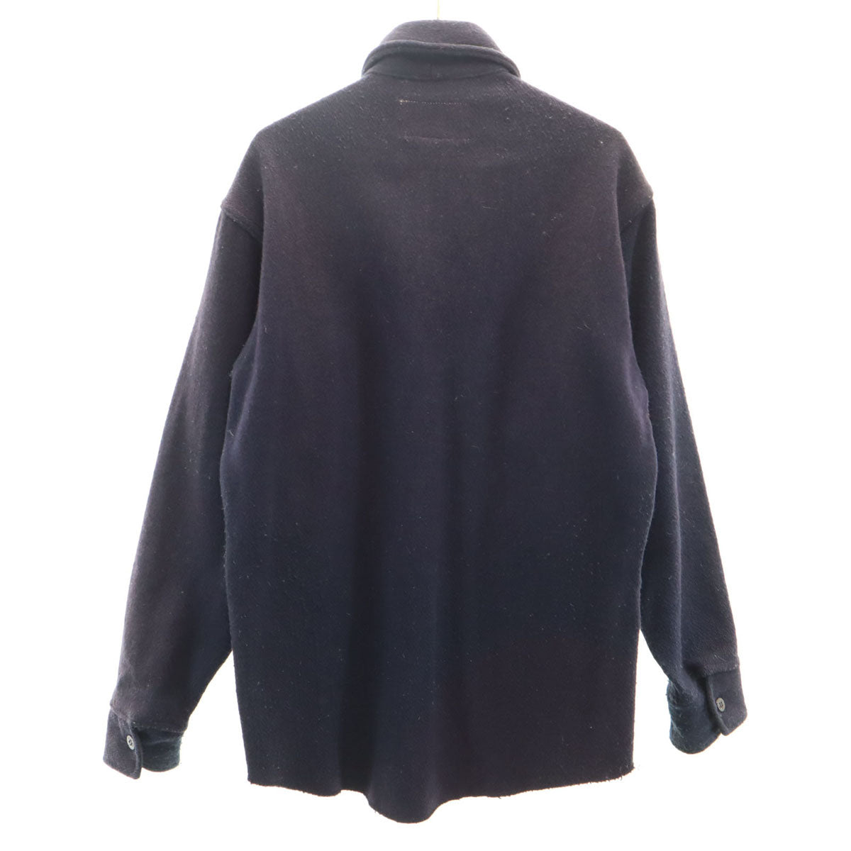 melton メルトン 70s USA製 ヴィンテージ 長袖 ウールシャツ M ネイビー メンズ