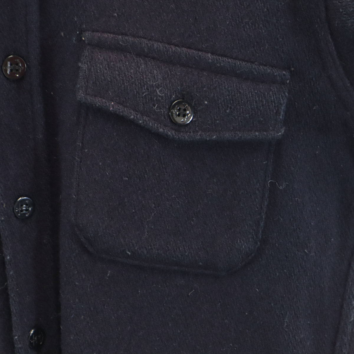 melton メルトン 70s USA製 ヴィンテージ 長袖 ウールシャツ M ネイビー メンズ