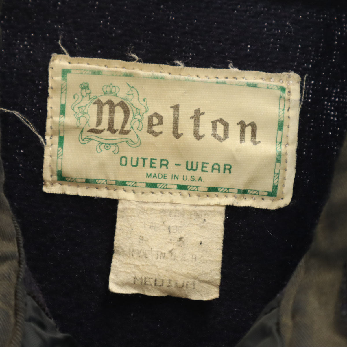 melton メルトン 70s USA製 ヴィンテージ 長袖 ウールシャツ M ネイビー メンズ