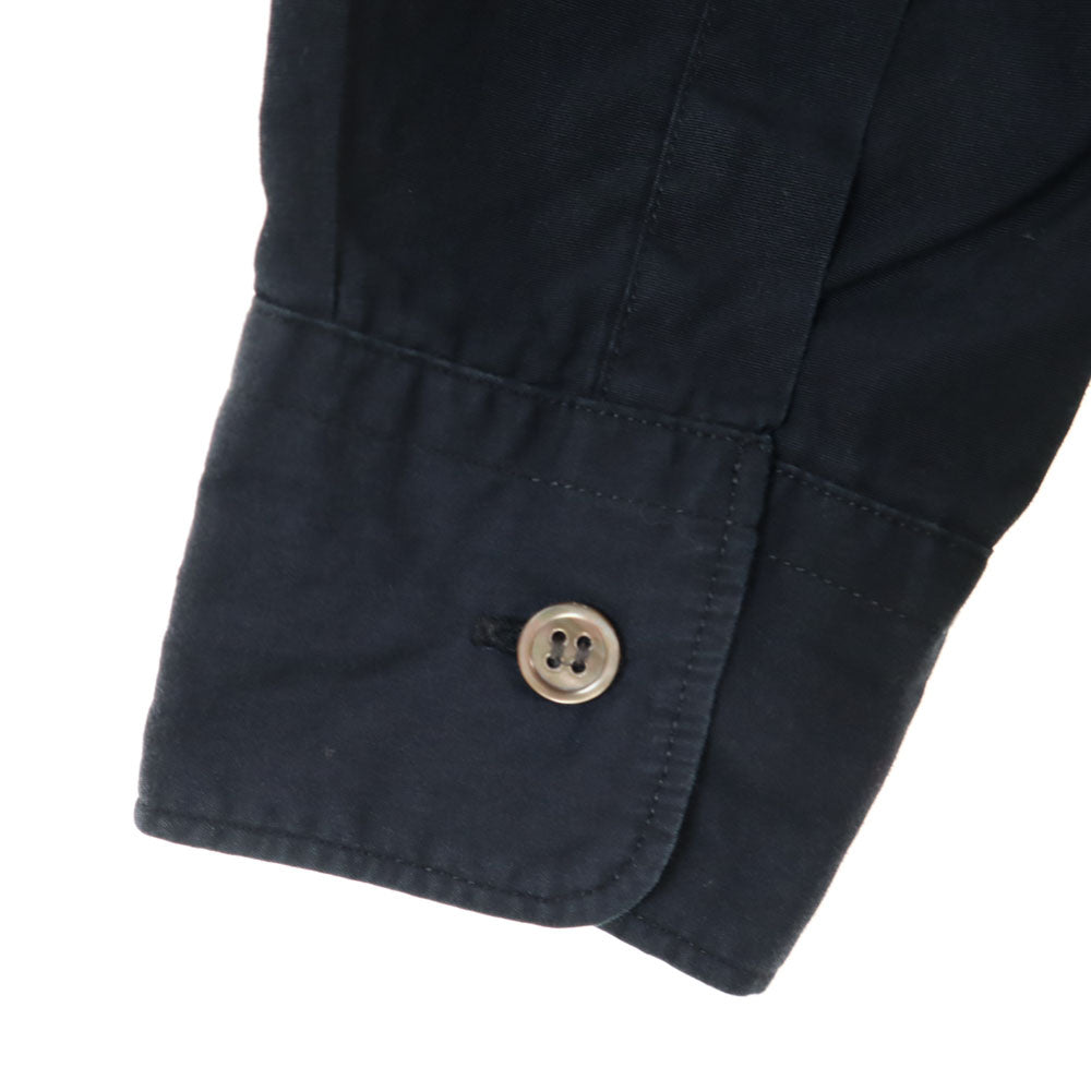 robe de chambre ローブドシャンブル 1997年 90s オールド 日本製 長袖 丸襟 コットンシャツ S ネイビー COMME des GARCONS レディース