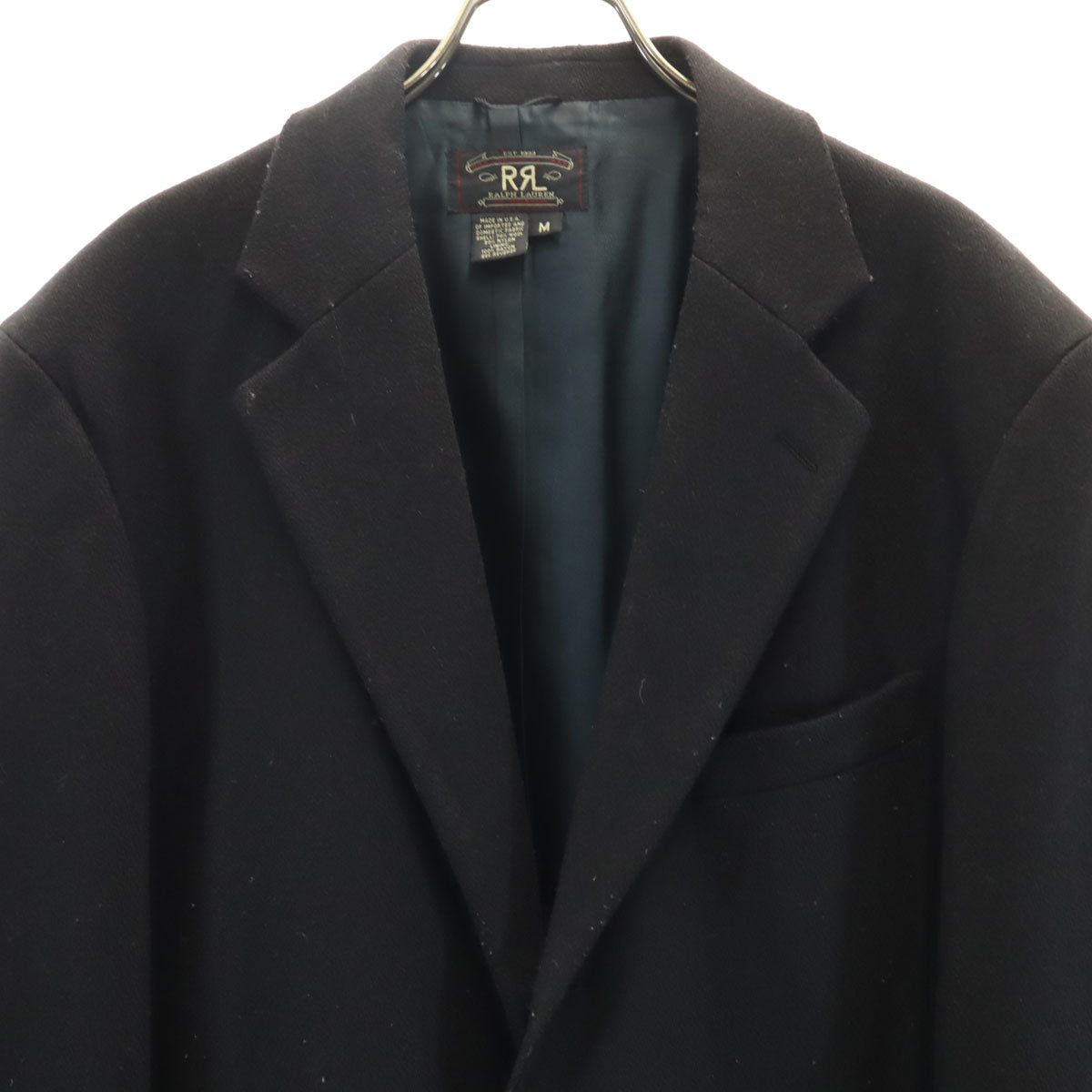 ダブルアールエル RRL 90s USA製 オールド 初期タグ 赤3星 テーラードジャケット M ブラック メンズ