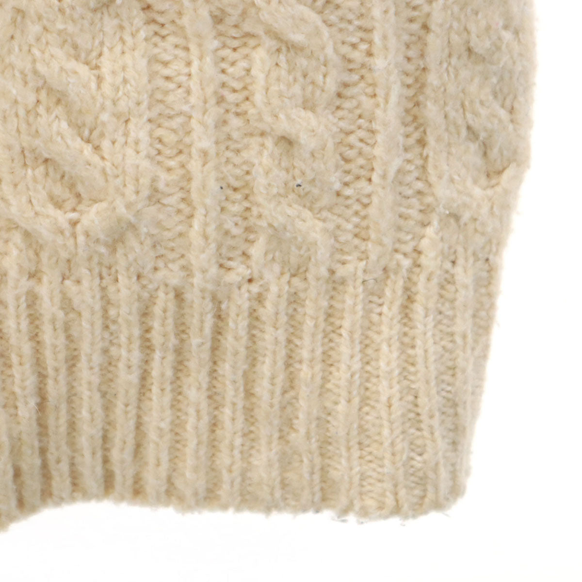 nano universe ナノユニバース 長袖 タートルネック セーター M 生成り ケーブルニット メンズ