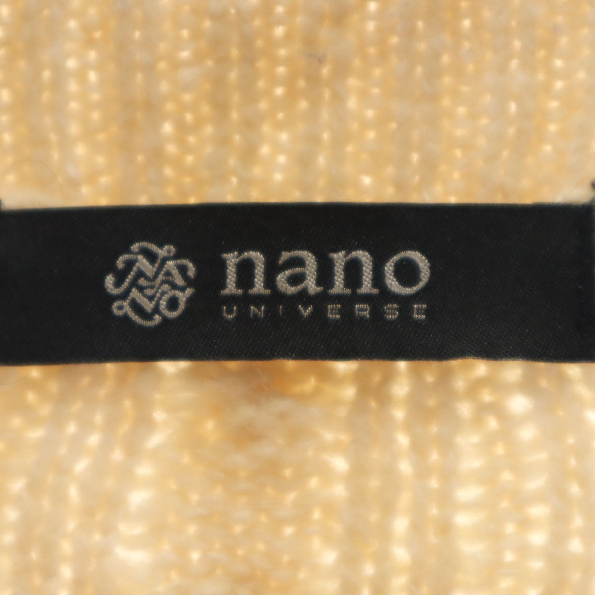 nano universe ナノユニバース 長袖 タートルネック セーター M 生成り ケーブルニット メンズ