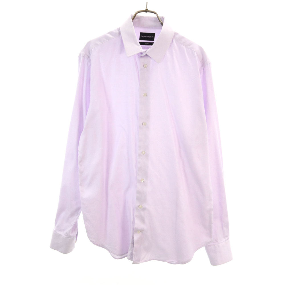 Emporio Armani エンポリオアルマーニ 長袖 コットンシャツ 41 パープル メンズ