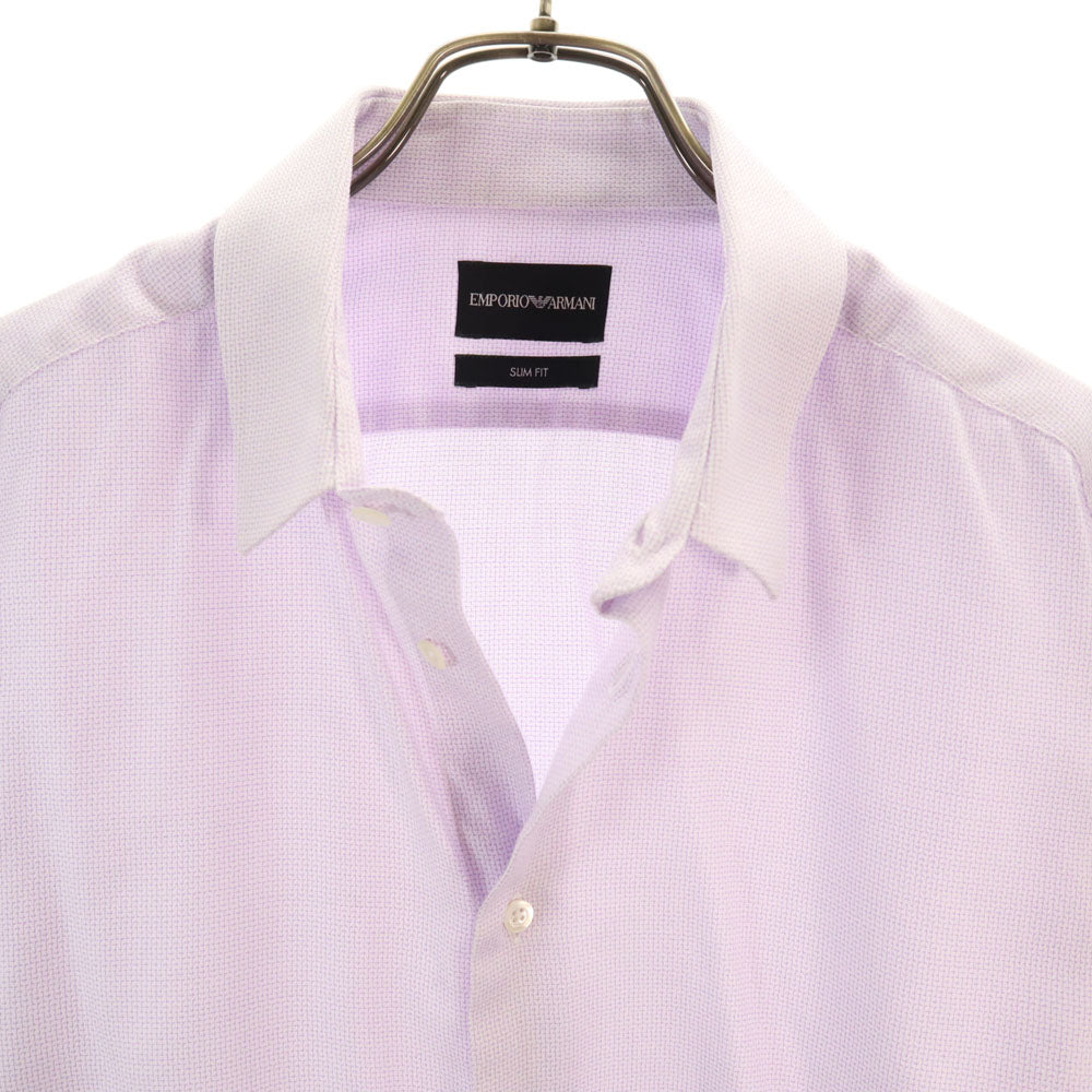 Emporio Armani エンポリオアルマーニ 長袖 コットンシャツ 41 パープル メンズ