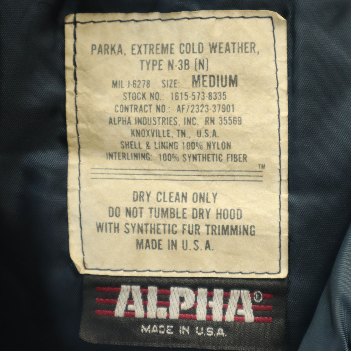 ALPHA アルファ 90s USA製 オールド ミリタリージャケット M ネイビー系 メンズ