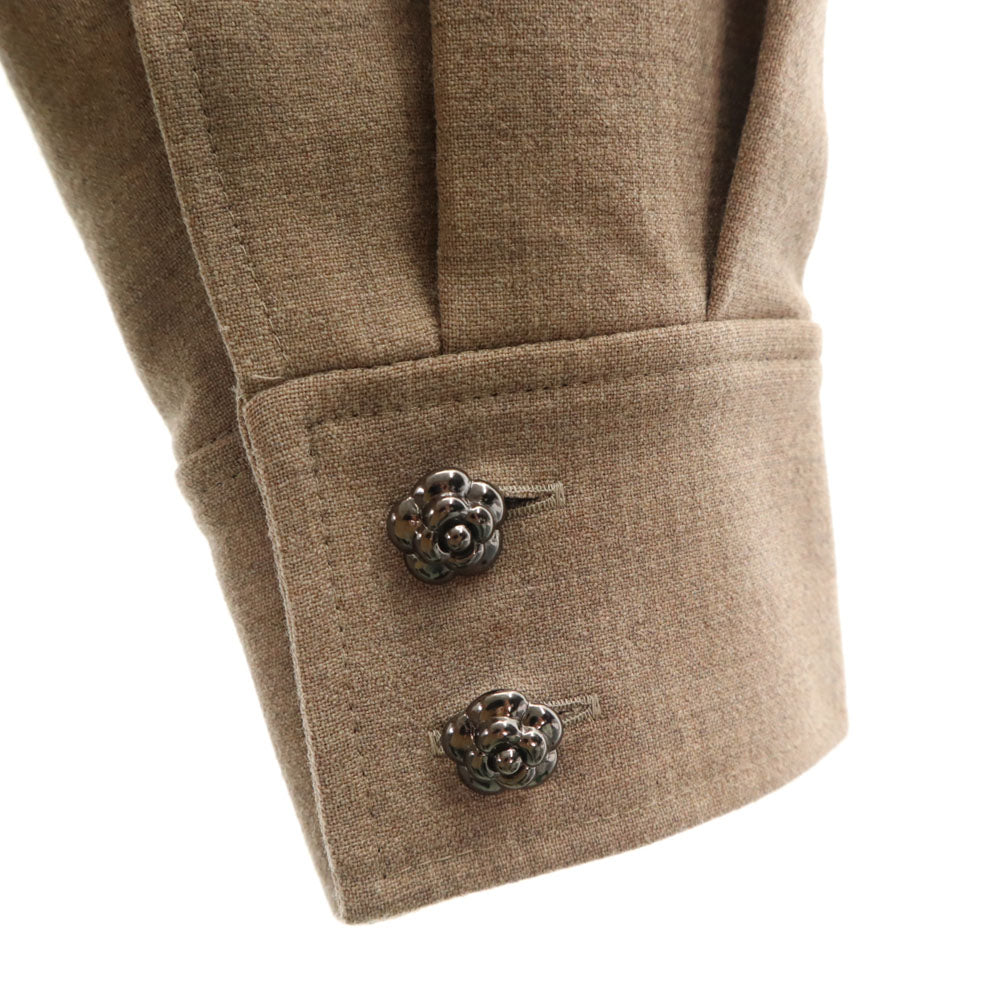 未使用 Rene ルネ 19AW 日本製 ウールブレンド ダブルライダースジャケット 36 ベージュ レディース