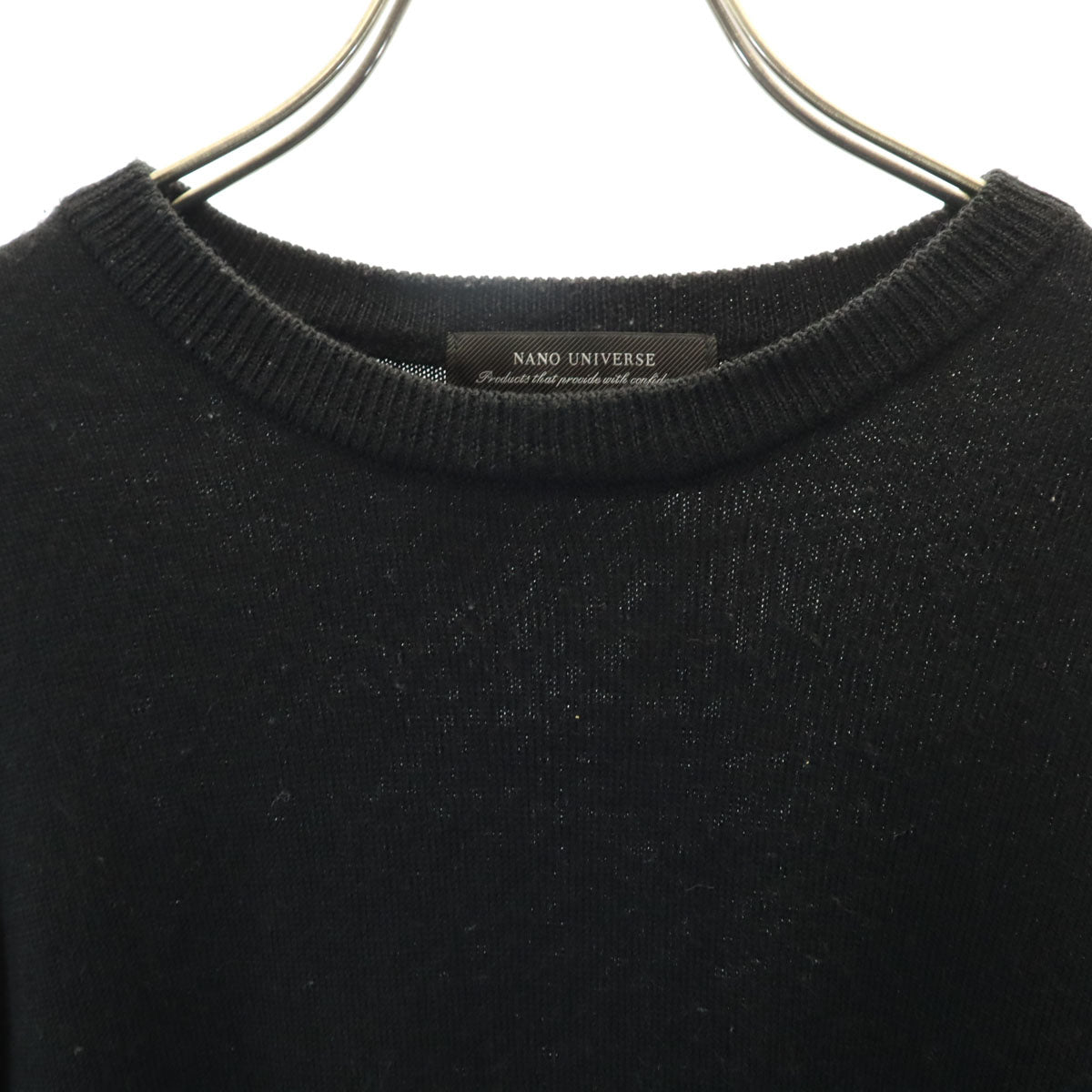 nano universe ナノユニバース 長袖 ニット ブラック セーター メンズ