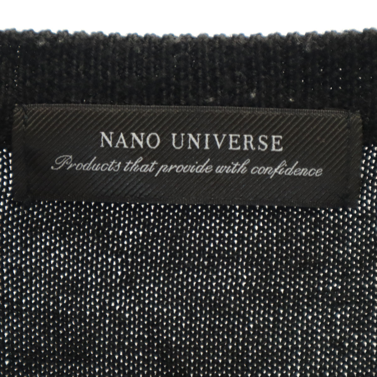 nano universe ナノユニバース 長袖 ニット ブラック セーター メンズ