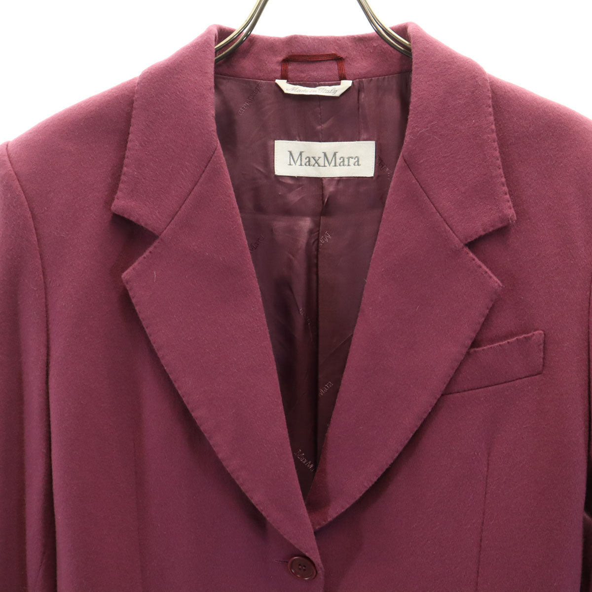 MAX MARA マックスマーラ ウール カシミヤブレンド テーラードジャケット 40 パープル系 レディース