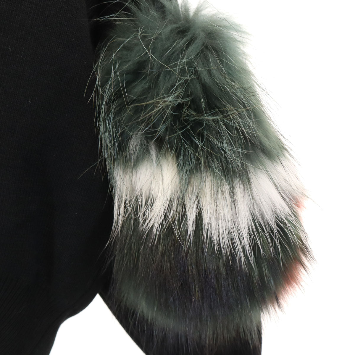 未使用 eimy istoire エイミーイストワール 長袖 スリーブファー セーター F ブラック ニット レディース