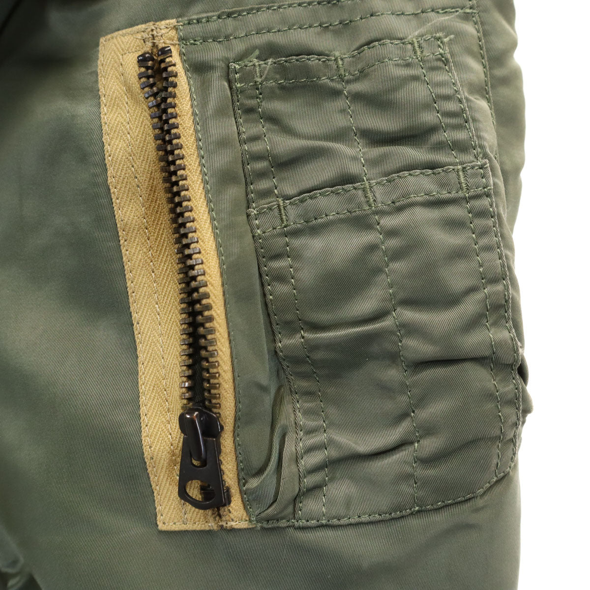 marka マーカ 日本製 MA-1 ノーカラー フライトジャケット 1 カーキ メンズ