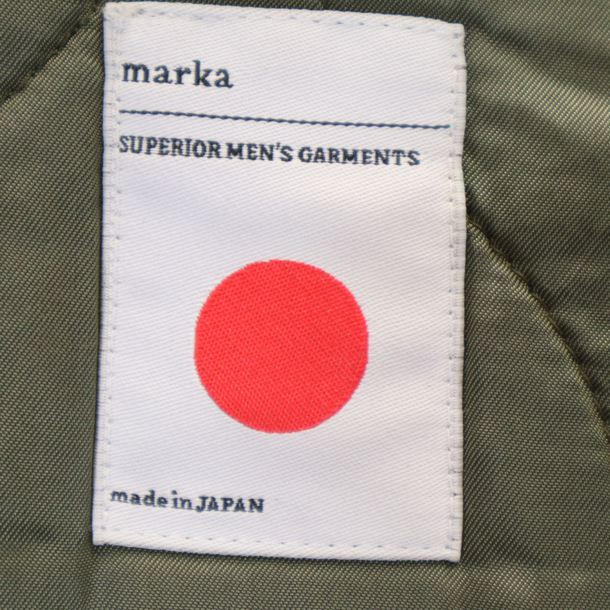 marka マーカ 日本製 MA-1 ノーカラー フライトジャケット 1 カーキ メンズ
