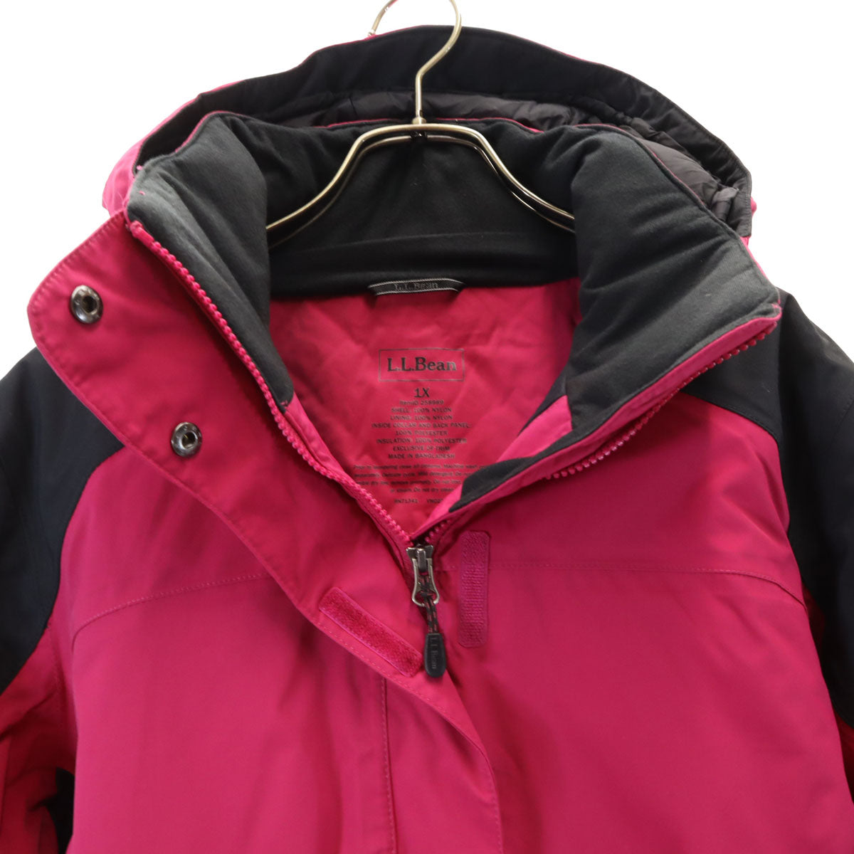 L.L.Bean エルエルビーン スノーボード 中綿ジャケット 1X ピンク スキー レディース