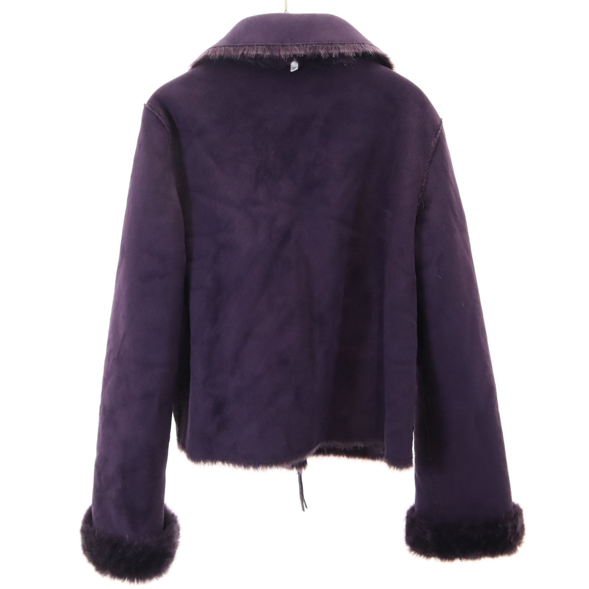 ARMANI JEANS アルマーニジーンズ リバーシブル スエード ジャケット USA6 パープル系 ファー レディース