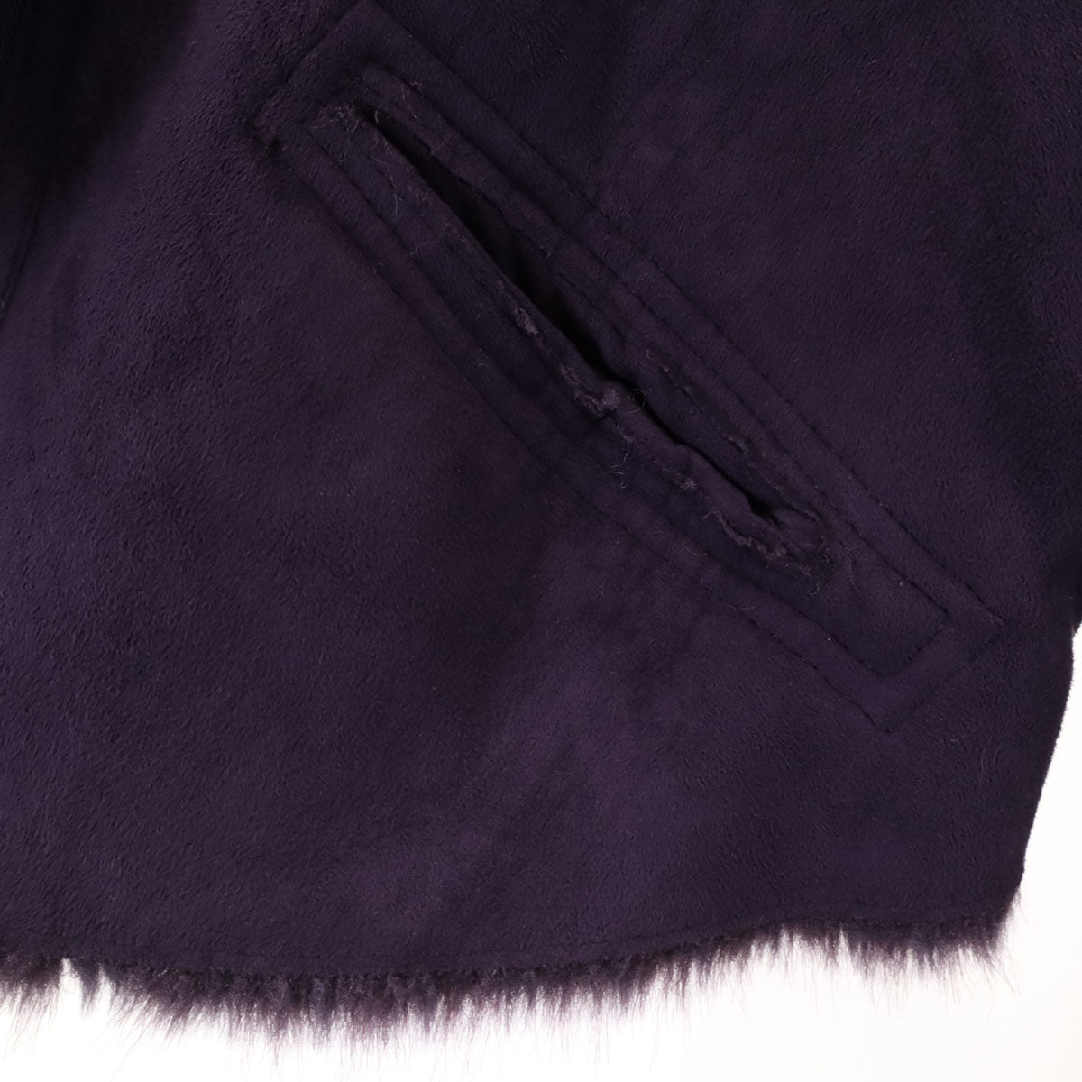 ARMANI JEANS アルマーニジーンズ リバーシブル スエード ジャケット USA6 パープル系 ファー レディース
