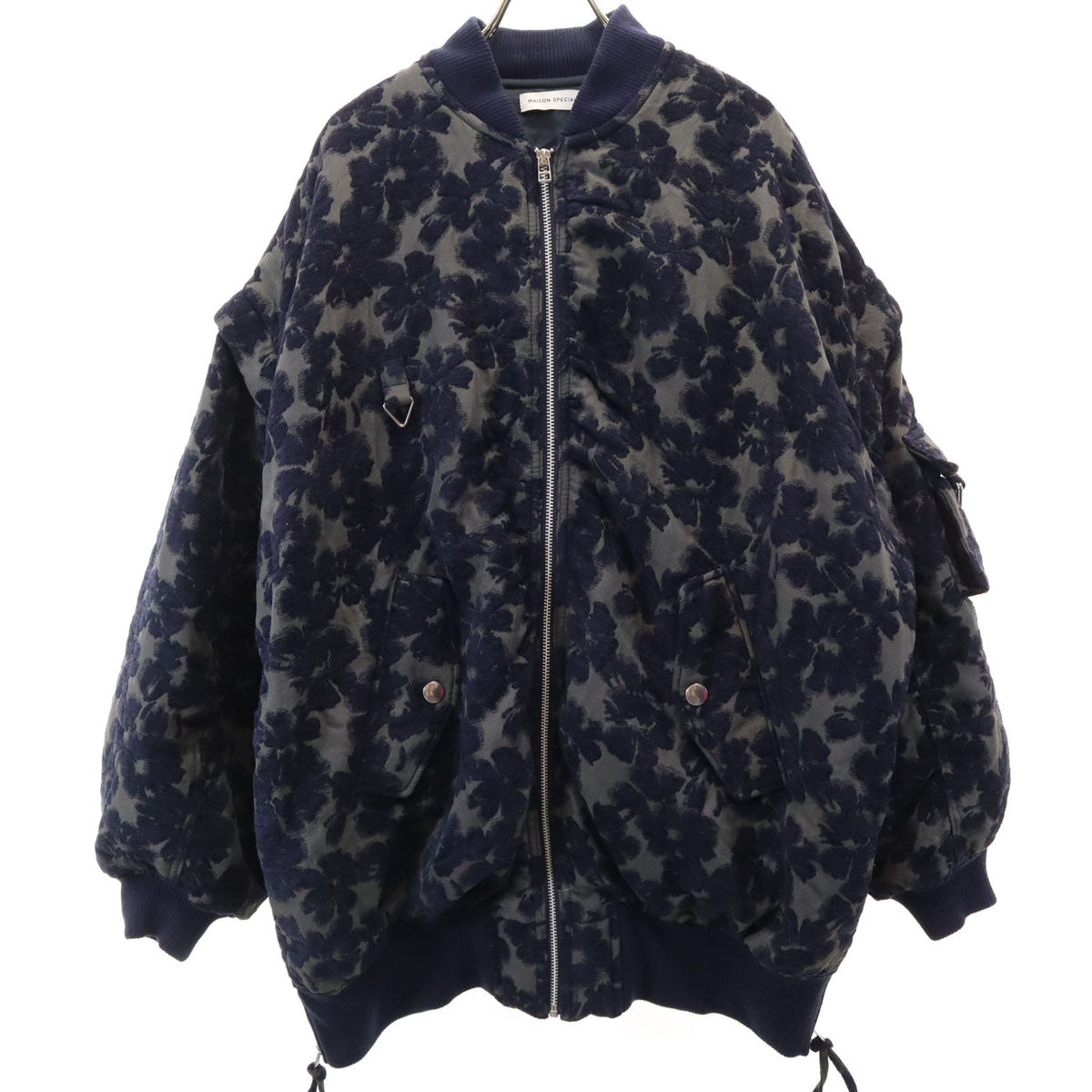 MAISON SPECIAL メゾンスペシャル 総柄 2WAY フラワージャガード ブルゾン F ネイビー系 メンズ