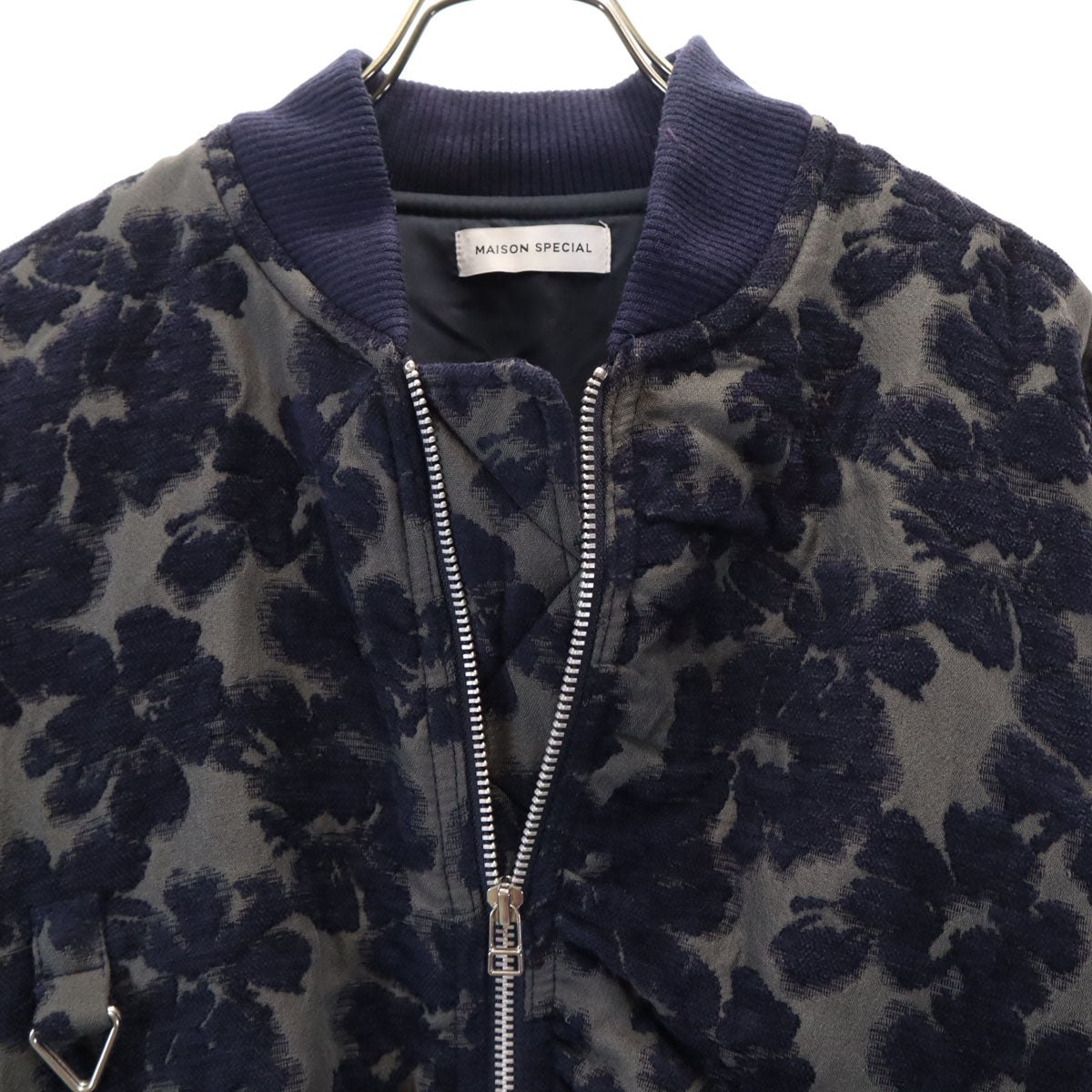 MAISON SPECIAL メゾンスペシャル 総柄 2WAY フラワージャガード ブルゾン F ネイビー系 メンズ