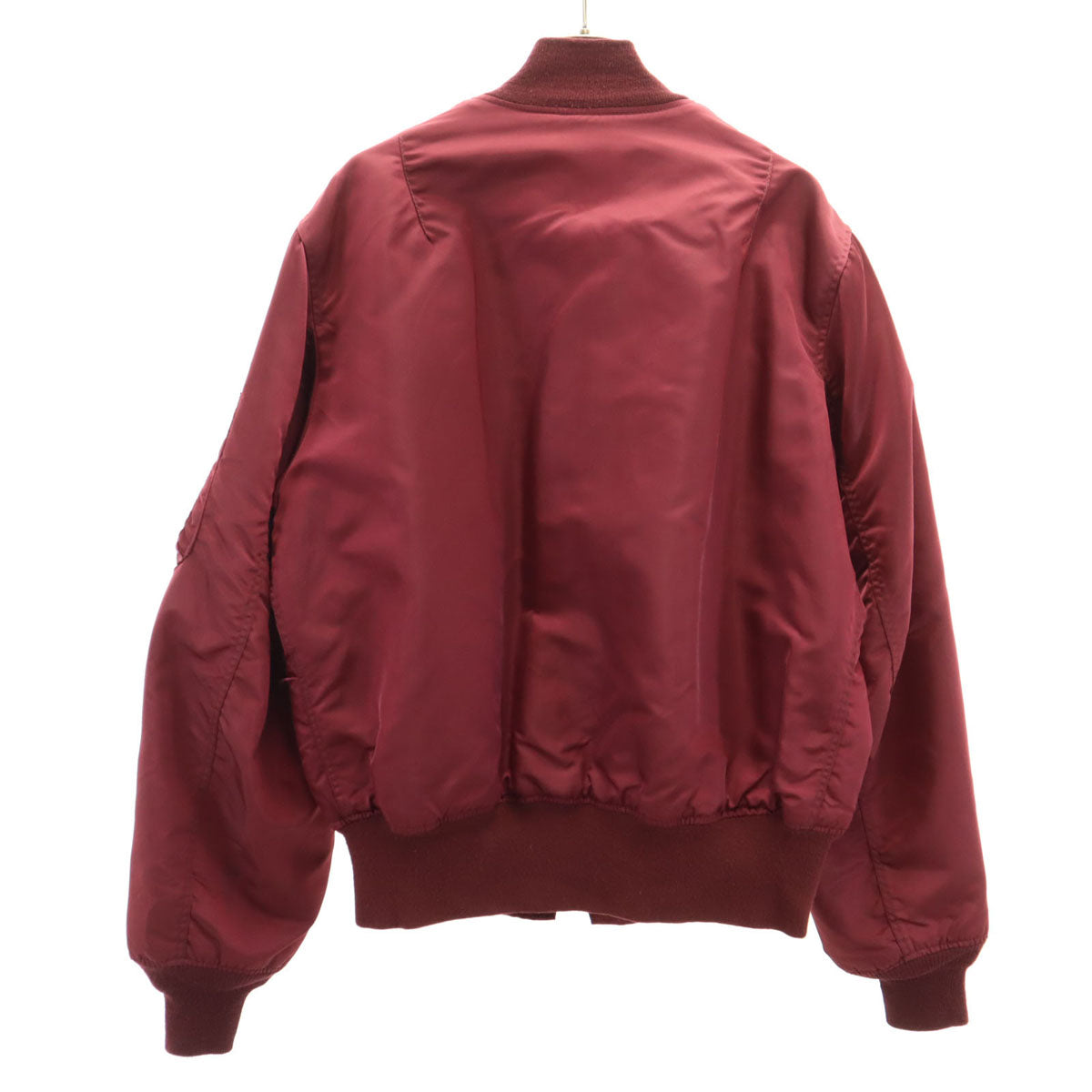 90s USA製 オールド MA-1 フライトジャケット M ワインレッド 中綿 IDEALジップ メンズ