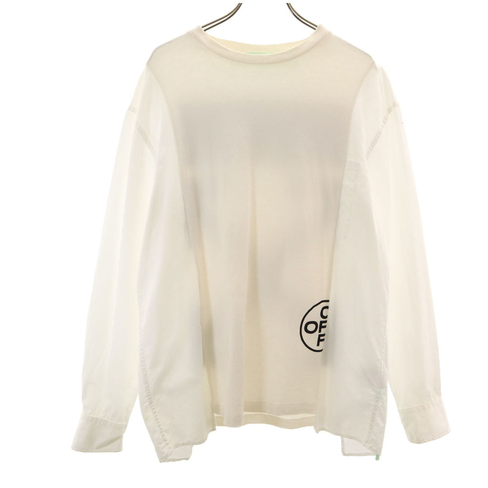 OFF-WHITE オフホワイト イタリア製 長袖 カットソー M ホワイト メンズ