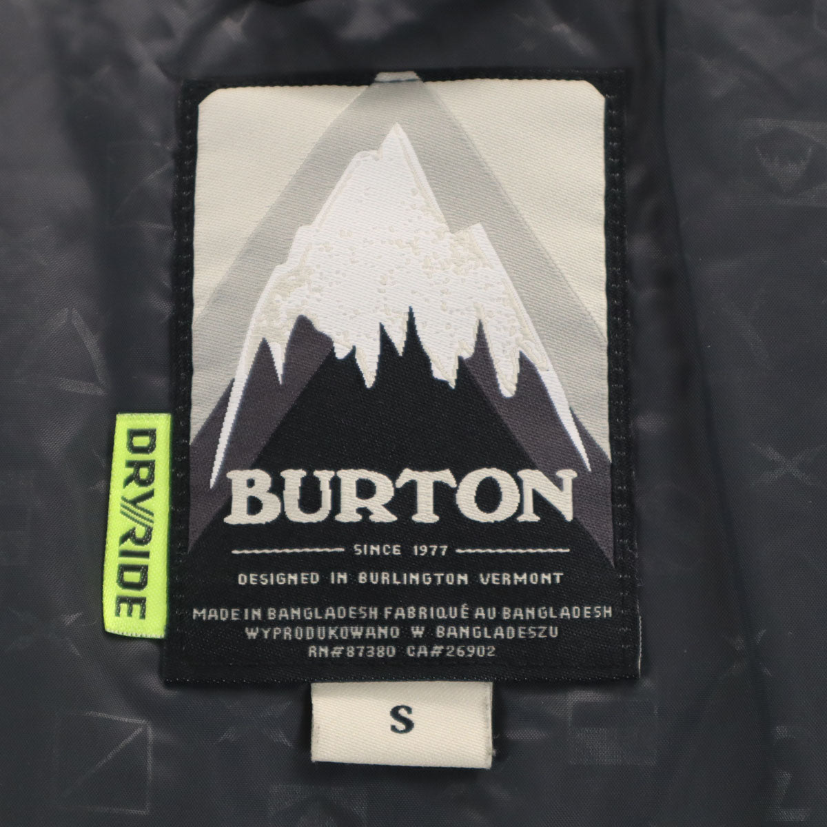 BURTON バートン スノーボード 中綿ジャケット S ブラック メンズ