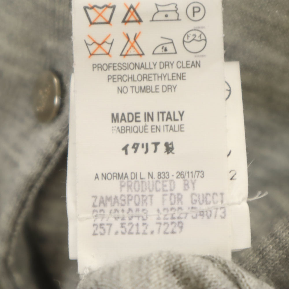 GUCCI グッチ イタリア製 ウールブレンド 長袖 カーディガン グレー レディース