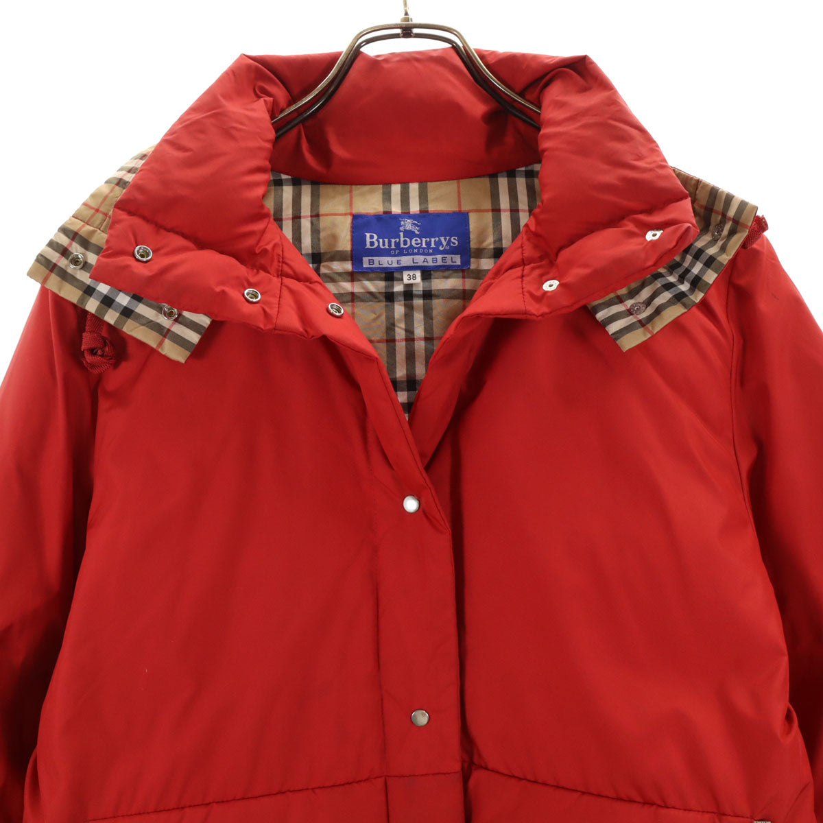 Burberrys OF LONDON BLUE LABEL バーバリーズオブロンドンブルーレーベル 90s オールド ダウンジャケット 38 レッド 三陽商会 レディース