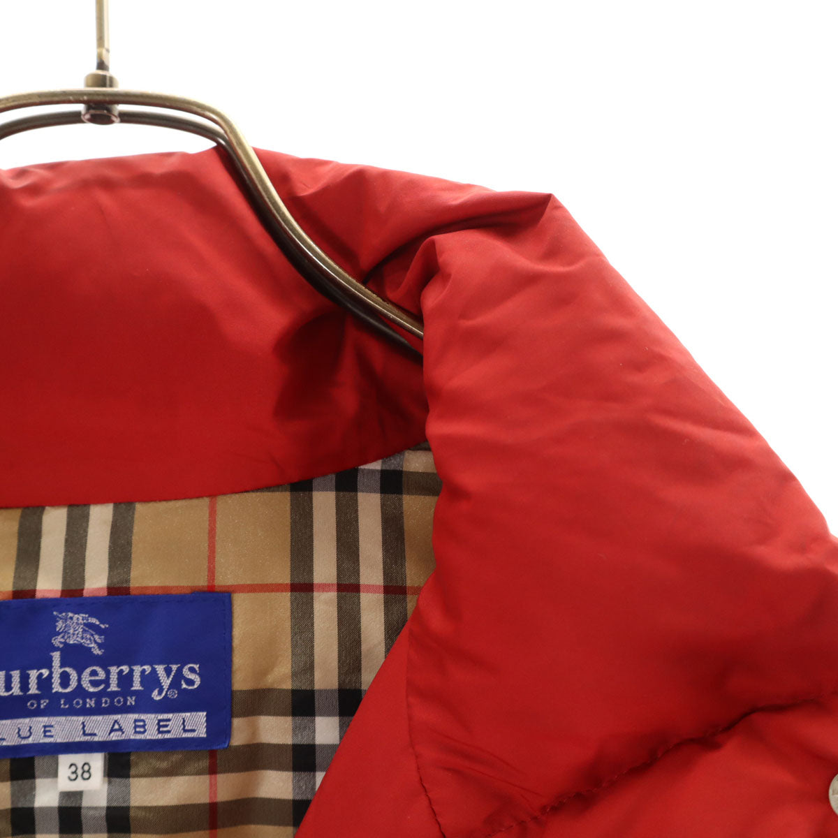 Burberrys OF LONDON BLUE LABEL バーバリーズオブロンドンブルーレーベル 90s オールド ダウンジャケット 38 レッド 三陽商会 レディース