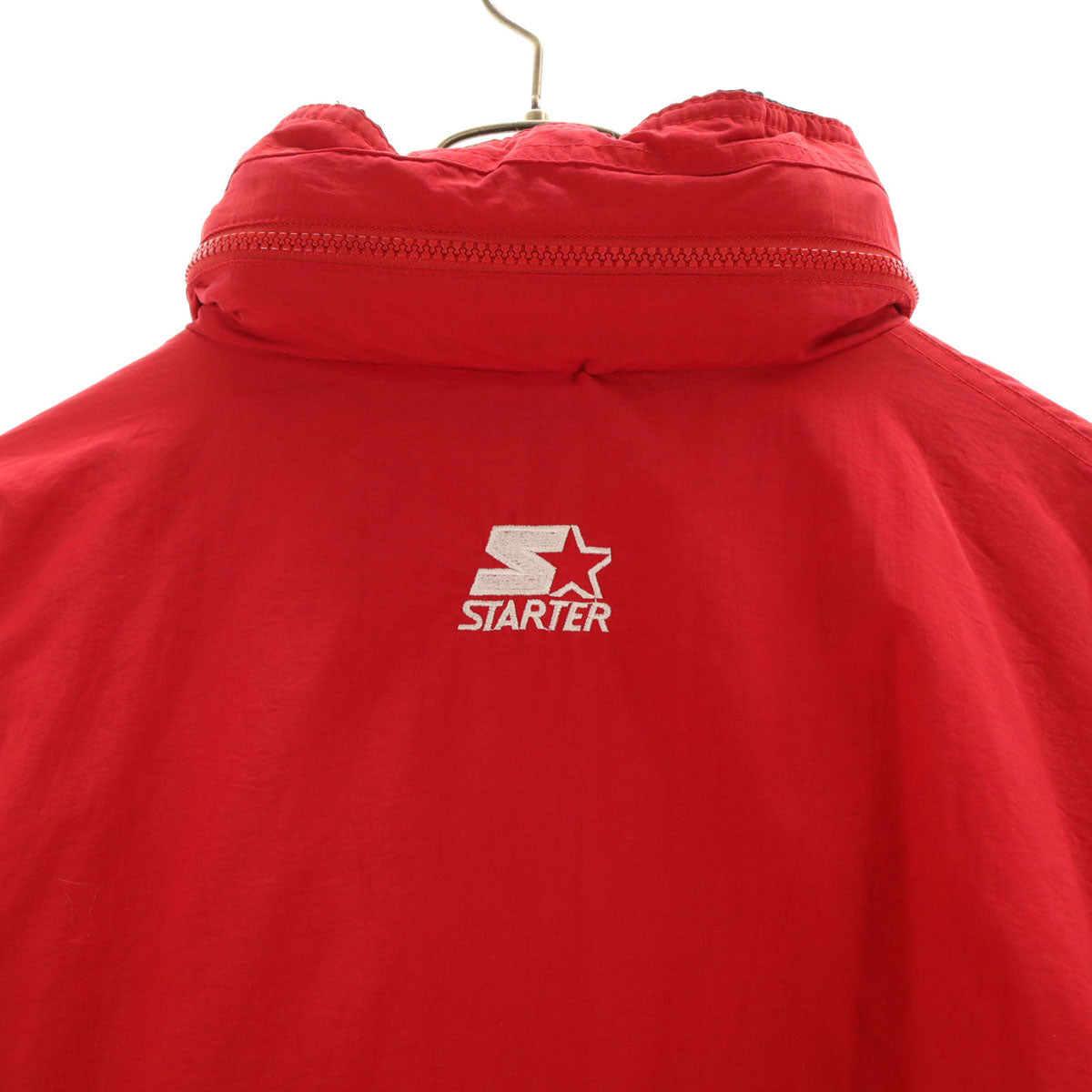 STARTER スターター 90s オールド NBA シカゴ・ブルズ ハーフジップ ナイロンジャケット L レッド プルオーバー 中綿 Chicago Bulls メンズ