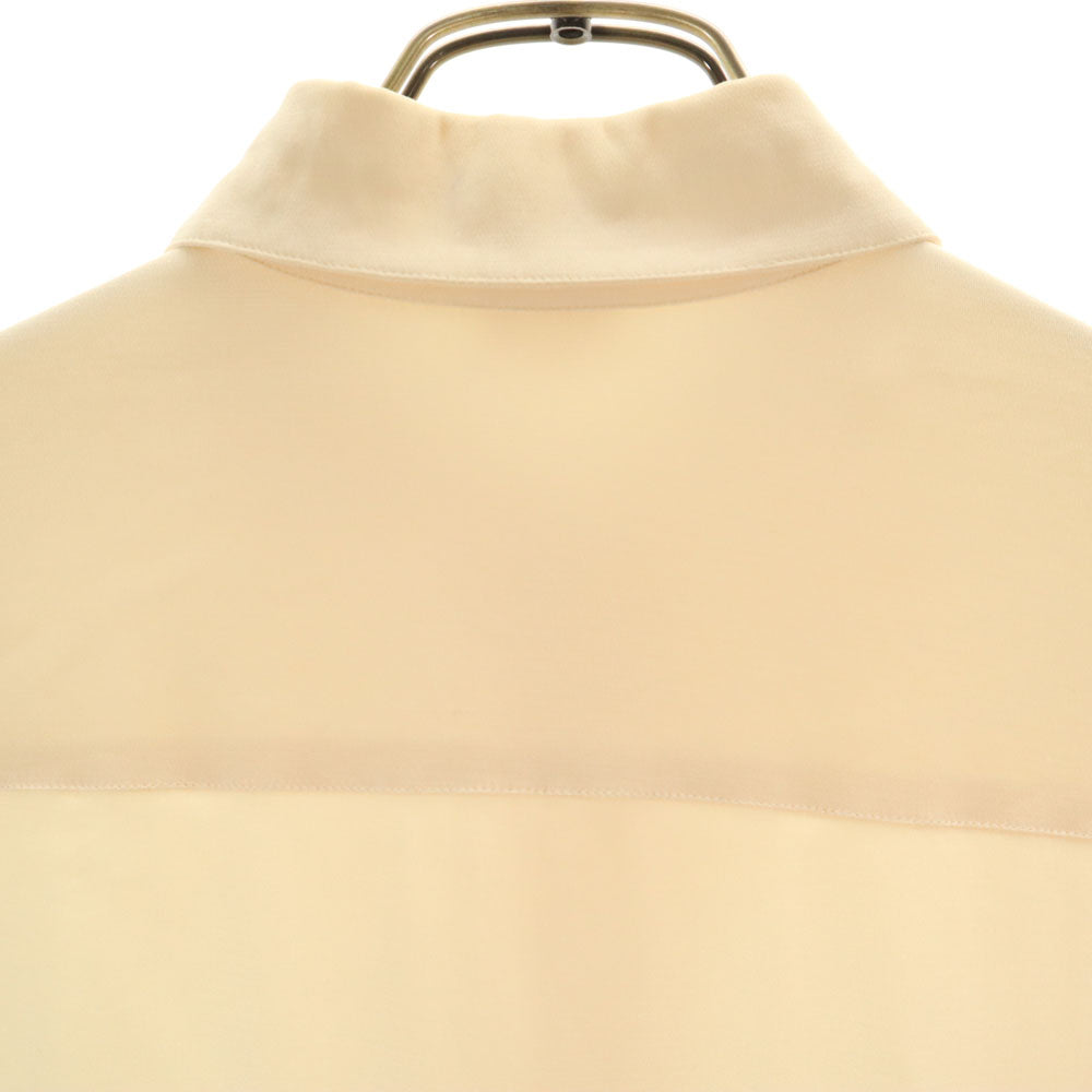 HERMES エルメス フランス製 シルクブレンド オールド 長袖 シャツ 38 ベージュ レディース