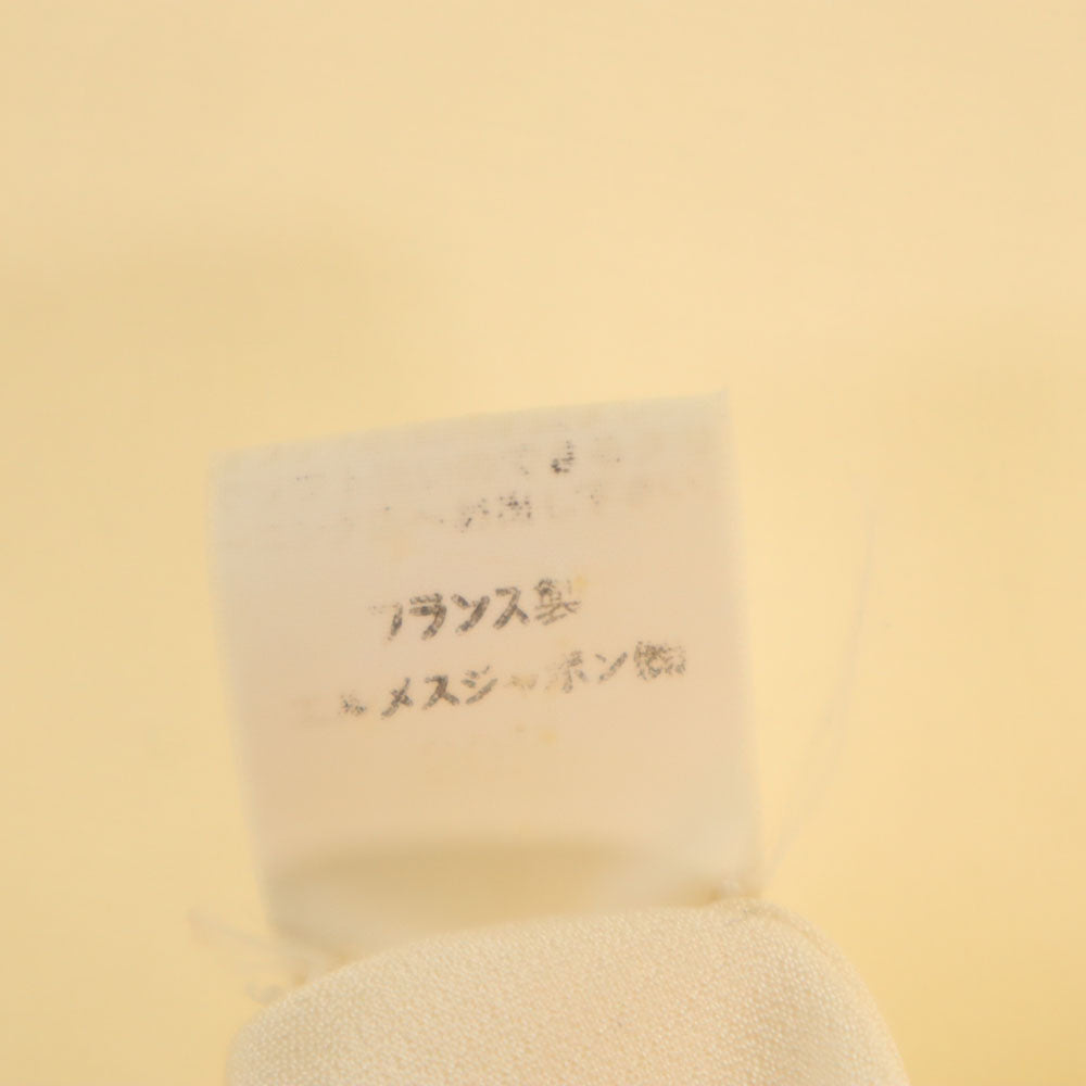 HERMES エルメス フランス製 シルクブレンド オールド 長袖 シャツ 38 ベージュ レディース