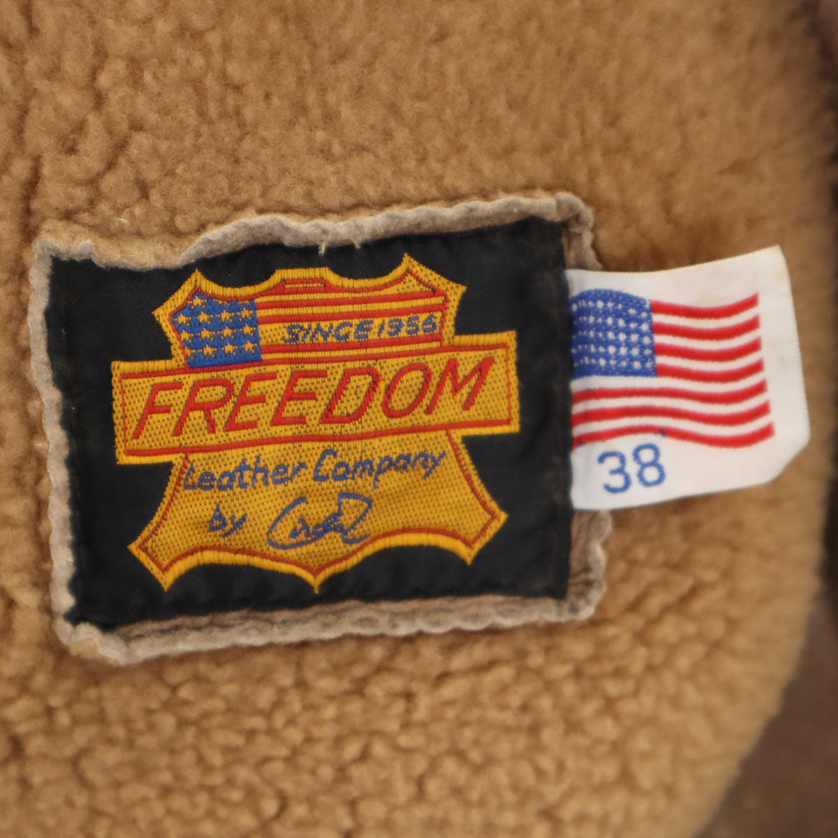 Freedom フリーダム 羊革 シープスキン B-3 ムートンジャケット 38 ブラウン メンズ