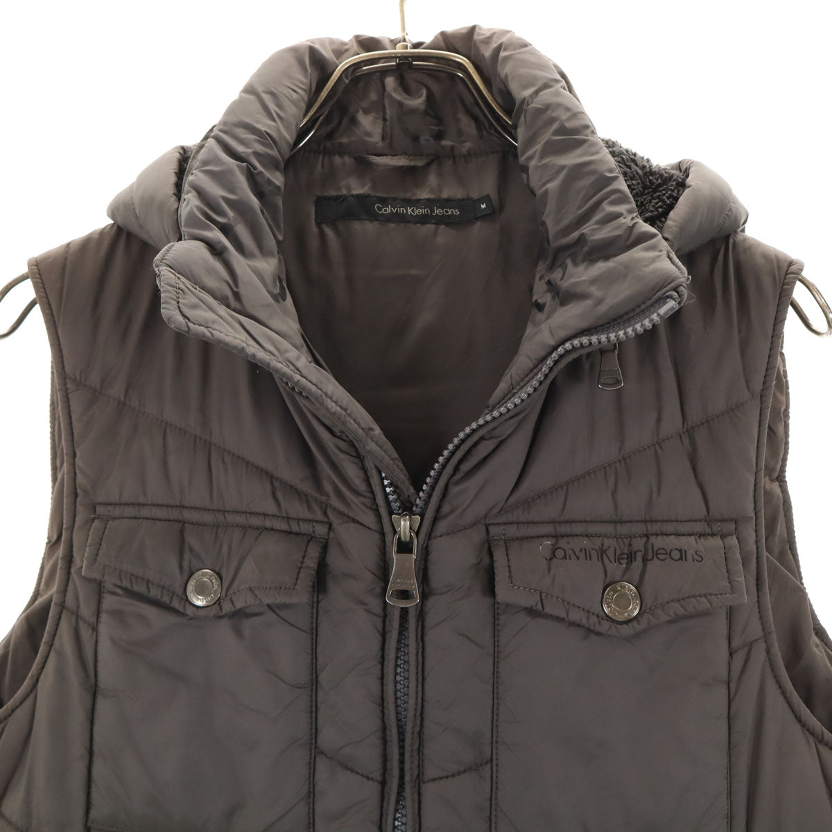 Calvin klein Jeans カルバンクラインジーンズ 中綿ベスト M グレー メンズ