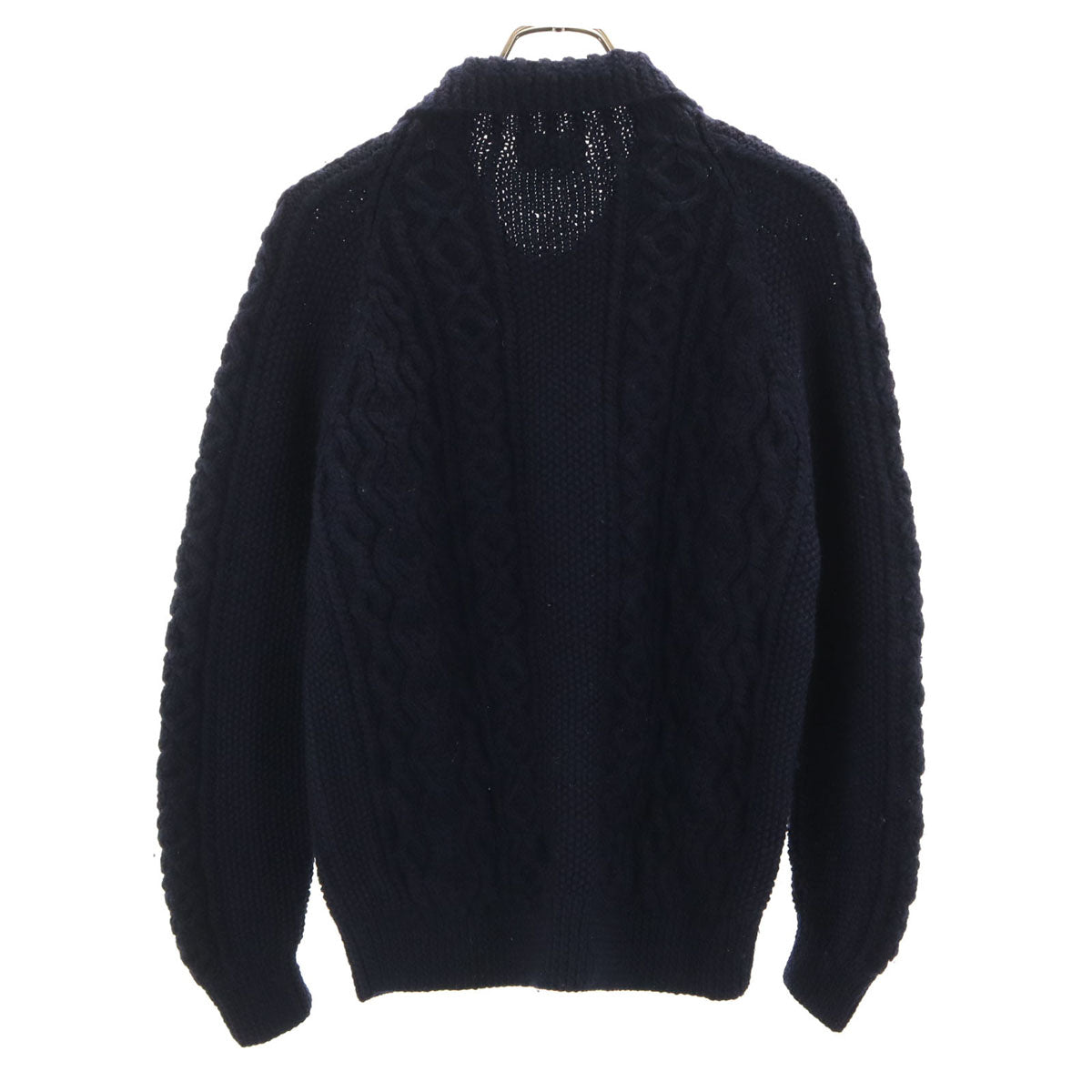 美品 INVERALLAN インバーアラン スコットランド製 長袖 ニットカーディガン ネイビー レディース