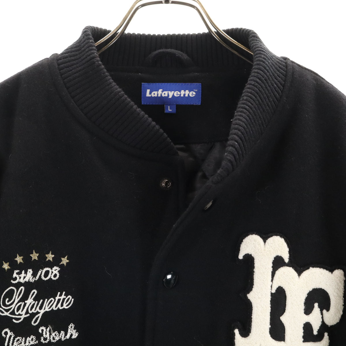 Lafayette ラファイエット 日本製 レザー切替 スタジャン L ブラック ジャケット メンズ