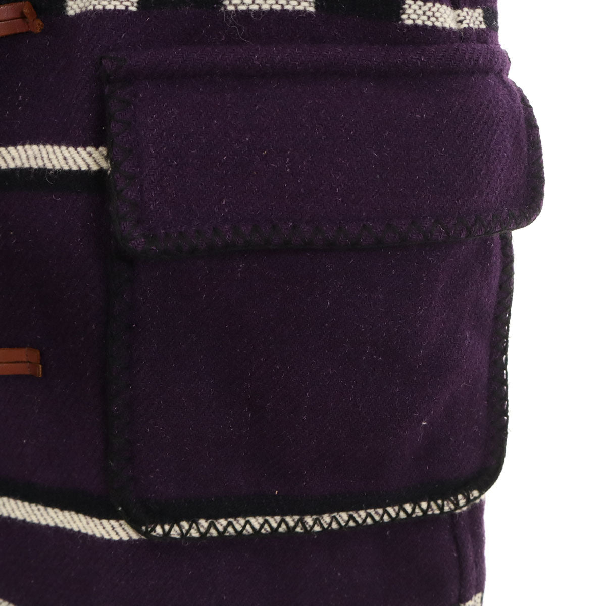 HYSTERIC GLAMOUR ヒステリックグラマー 日本製 ボーダー柄 ダッフルコート FREE パープル 中綿 レディース