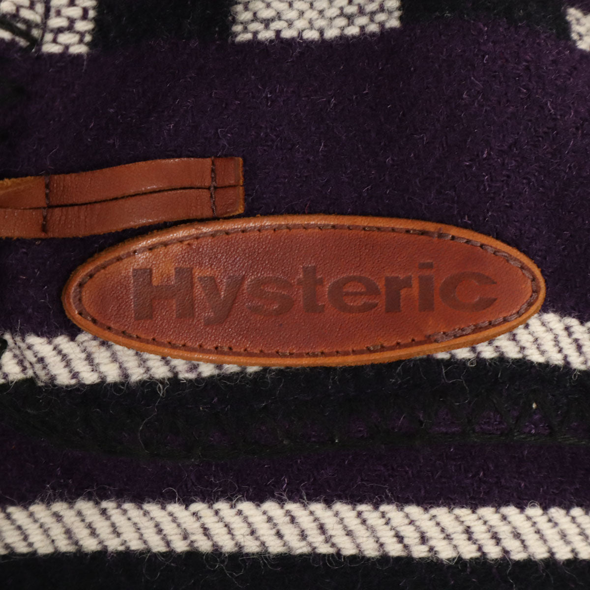 HYSTERIC GLAMOUR ヒステリックグラマー 日本製 ボーダー柄 ダッフルコート FREE パープル 中綿 レディース