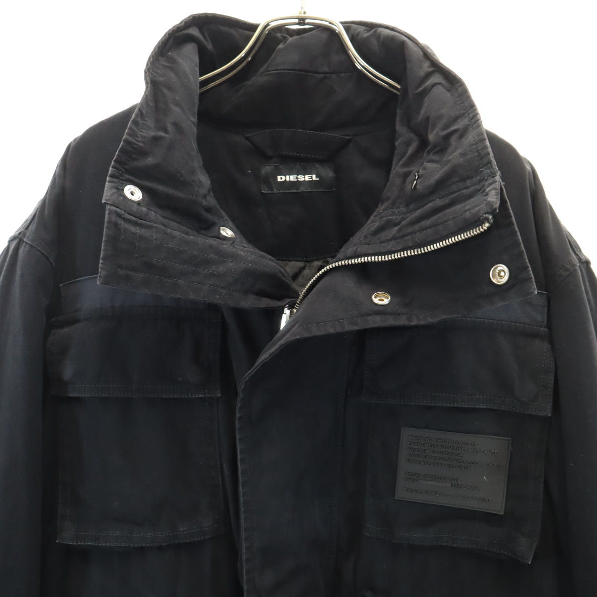 DIESEL ディーゼル ミリタリージャケット S ブラック メンズ